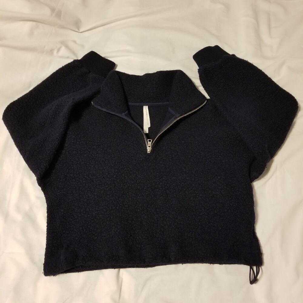 Babaton Black Half‑Zip Sherpa Pullover